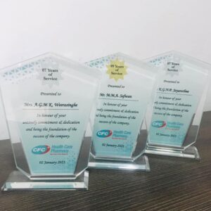 Glass Service Award Plaque