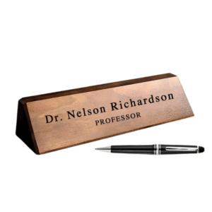 Wooden Desk Name Plate