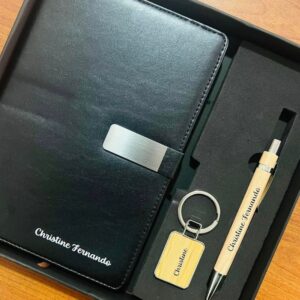 Personalized Notebook, Pen & Keytag Gift Set